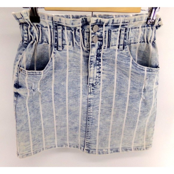 Jolt women's Jean skirt stripe white wash size XS - Picture 1 of 8